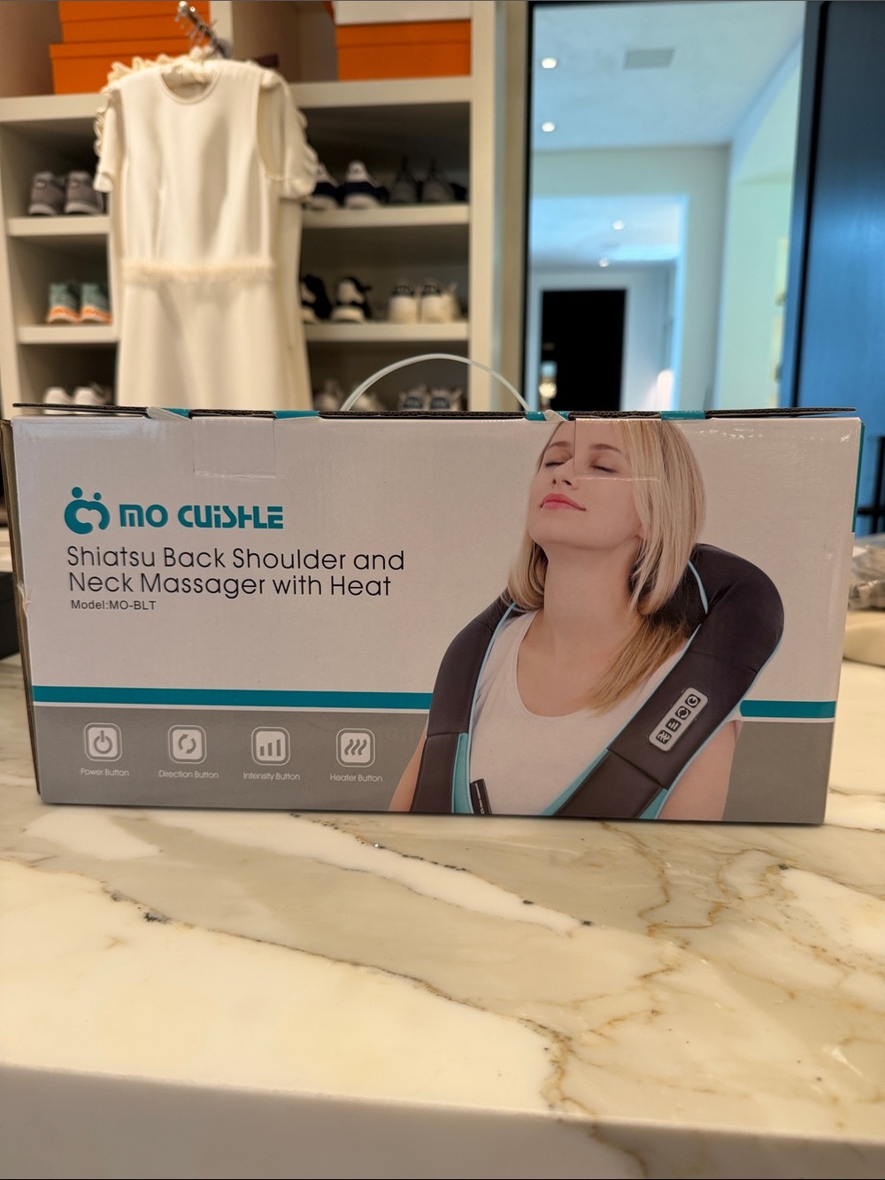 Mo Cuishle Shiatsu Back, Shoulder & Neck Massager with Heat - Black/Turquoise